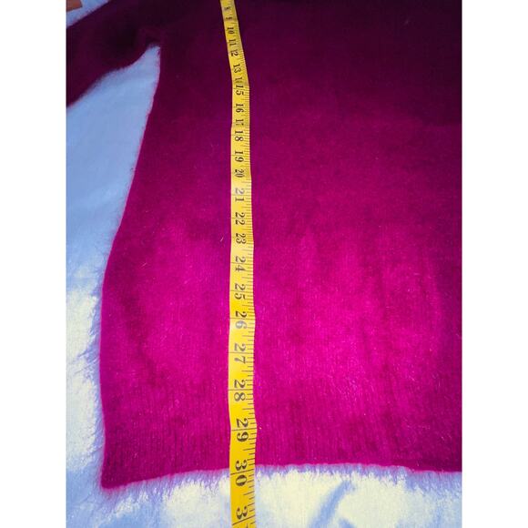 Studio J Cowl Neck Angora Sweater - Women's Size M - 70% Angora in Magenta - Picture 7 of 8